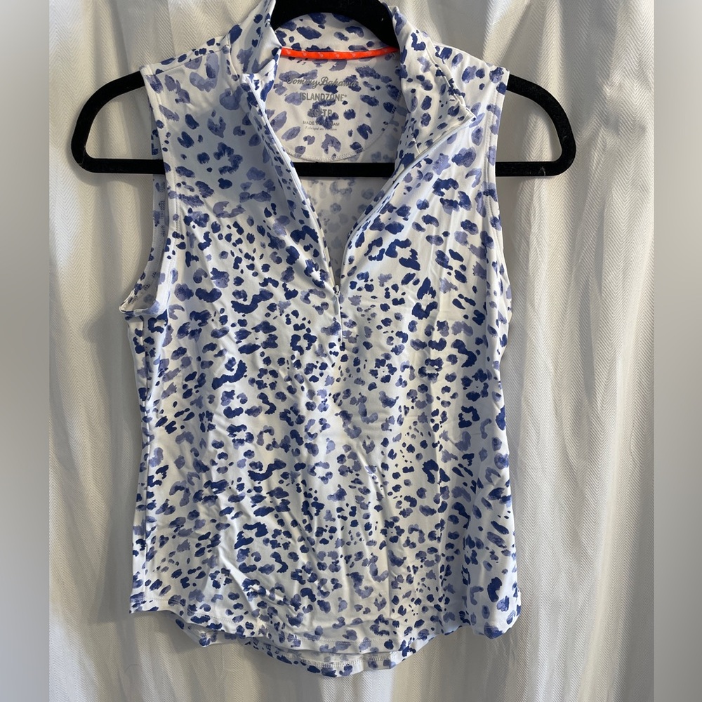 Tommy Bahama Blue and White Patterned Tank Top